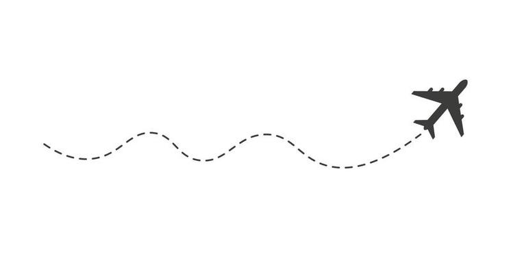 Dashed Line Airplane Route
