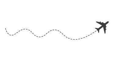 ruta de avión de línea discontinua vector