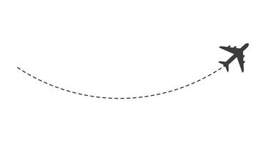 ruta de avión de línea discontinua vector