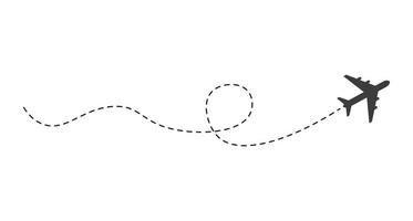 Dashed Line Airplane Route vector
