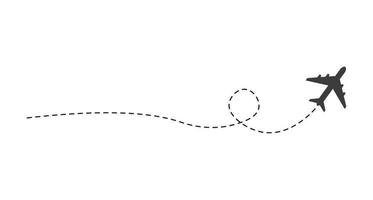 ruta de avión de línea discontinua vector