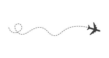 ruta de avión de línea discontinua vector