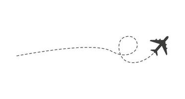 ruta de avión de línea discontinua vector