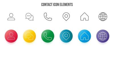 elementos de icono de contacto vector