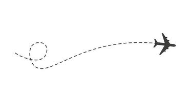 ruta de avión de línea discontinua vector