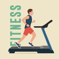 Man Running on Treadmill vector