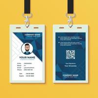 Blue Geometric ID Card Design Template vector