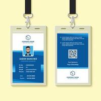 Blue Employee ID Card Design Template vector