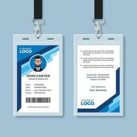 Blue Graphic Employee ID Card Template vector