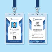 Blue Employee ID Card Design Template vector