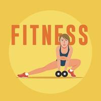 Fitness Woman Exercising with Dumbbells vector