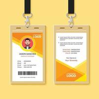 Simple Orange Graphic ID Card Design Template vector