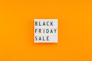 Black friday sale text on white lightbox photo