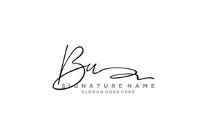 Initial BU Letter Signature Logo Template elegant design logo Sign Symbol template vector icon