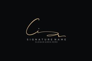 Initial CI Letter Signature Logo Template elegant design logo Sign Symbol template vector icon