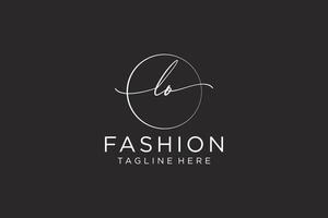 initial LO Feminine logo beauty monogram and elegant logo design, handwriting logo of initial signature, wedding, fashion, floral and botanical with creative template. vector