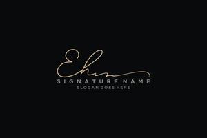 Initial EH Letter Signature Logo Template elegant design logo Sign Symbol template vector icon