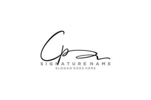 inicial cp carta firma logotipo plantilla elegante diseño logotipo signo símbolo plantilla vector icono