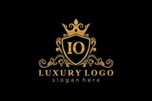 Initial IO Letter Royal Luxury Logo template in vector art for Restaurant, Royalty, Boutique, Cafe, Hotel, Heraldic, Jewelry, Fashion and other vector illustration.