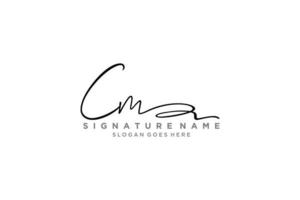 plantilla de logotipo de firma de letra cm inicial diseño elegante logotipo signo símbolo plantilla vector icono