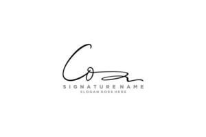 plantilla de logotipo de firma de carta co inicial diseño elegante logotipo signo símbolo plantilla vector icono