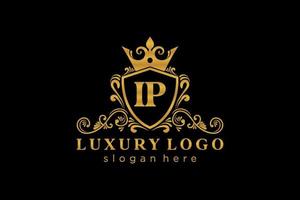 Initial IP Letter Royal Luxury Logo template in vector art for Restaurant, Royalty, Boutique, Cafe, Hotel, Heraldic, Jewelry, Fashion and other vector illustration.