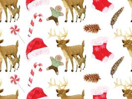 seamless pattern with illustration of animal and christmas element vector