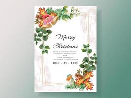 postcard with illustration of animal and christmas element vector