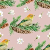 seamless pattern with illustration of animal and christmas element vector