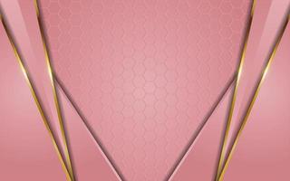 abstract pink background with line gold vector