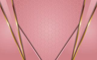 abstract pink background with line gold vector