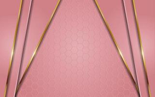 abstract pink background with line gold vector