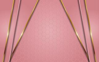 abstract pink background with line gold vector