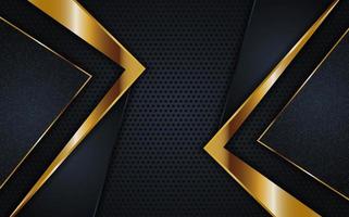 Luxury dark background combination with line gold vector