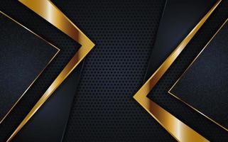 Luxury dark background combination with line gold vector