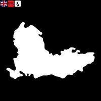 sureste de inglaterra, mapa de la región del reino unido. ilustración vectorial vector