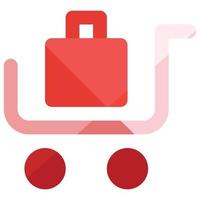 luggage trolley icon, traveling Theme vector