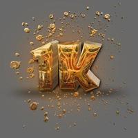 3d ilustración 1k número de oro foto