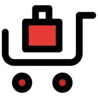 luggage trolley icon, traveling Theme vector