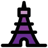 icono de la torre eiffel, tema de viaje vector