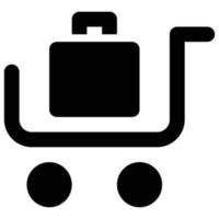 luggage trolley icon, traveling Theme vector