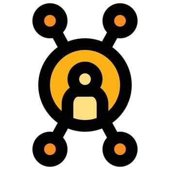 icono de red de usuario, tema de Pascua vector