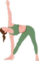 Yoga time concept, beautiful woman doing yoga exercise vector illustration. Healthy lifestyle concept