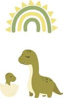 Illustrations of dinosaurs on a transparent background vector