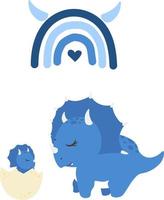 Illustrations of dinosaurs on a transparent background vector