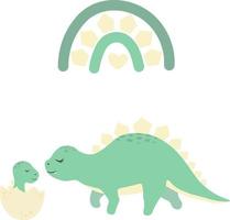 Illustrations of dinosaurs on a transparent background vector