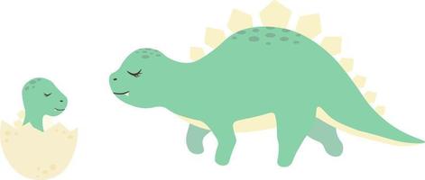 dinosaurio con un niño aislado ilustración vectorial sobre fondo blanco vector