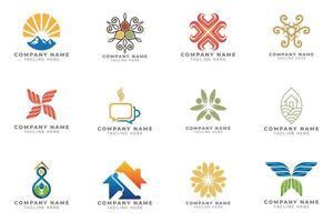 Logo set modern and creative branding idea collection for business company. vector