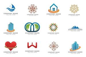 Logo set modern and creative branding idea collection for business company. vector