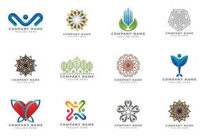 Logo set modern and creative branding idea collection for business company. vector